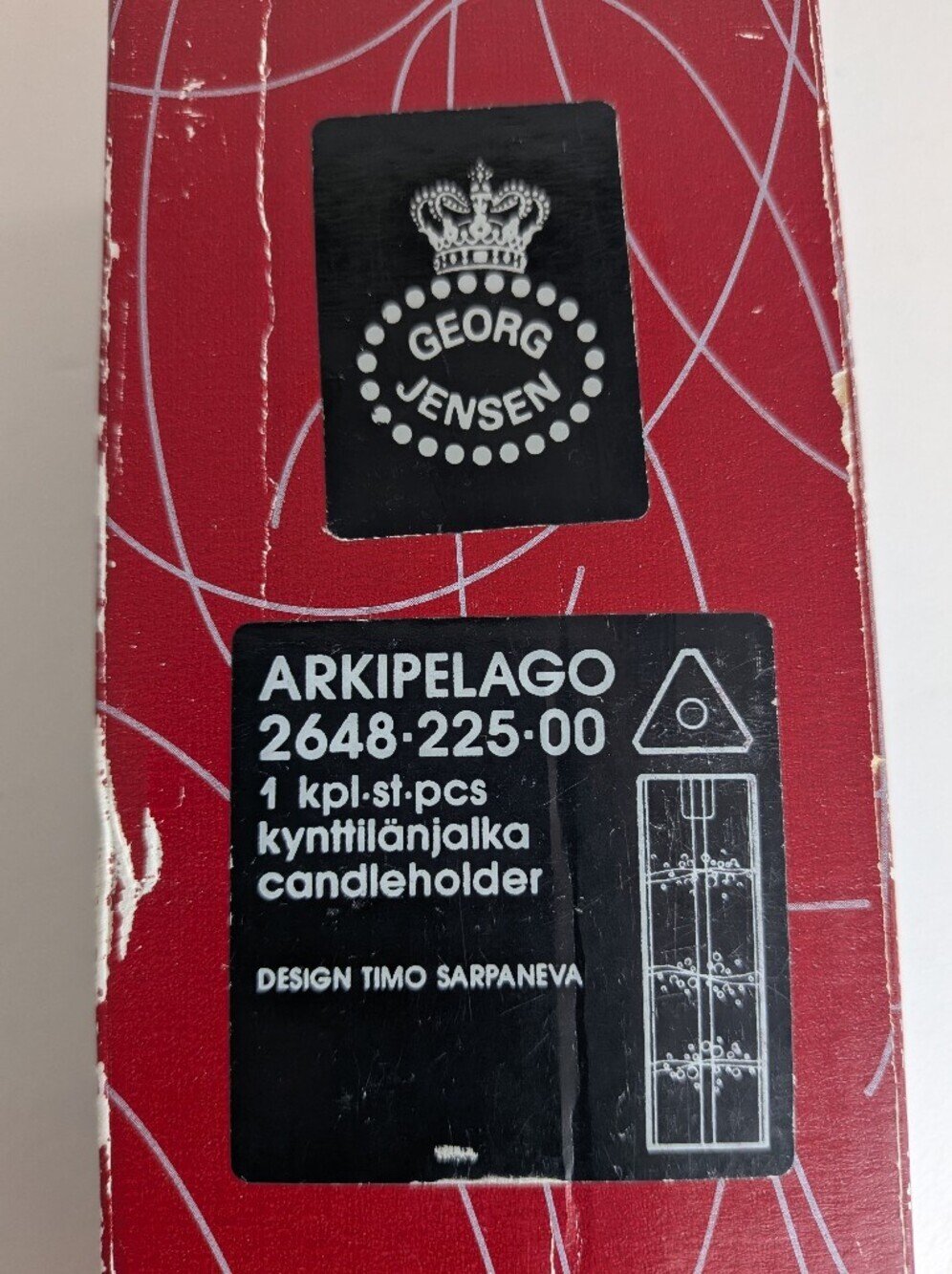 Timo Sarpaneva Iittala Set of 3 Arkipelago Glass Candlesticks Finland Triangle - Picture 13 of 14